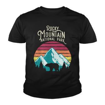 Retro Rocky Mountain National Park Colorado Bear Youth T-shirt - Thegiftio UK