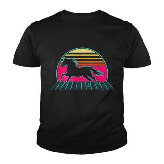 Retro Running Horse Silhouette Youth T-shirt - Monsterry UK
