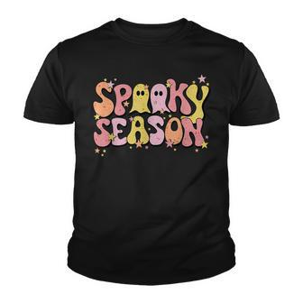 Retro Spooky Season Boo Ghost Spooky Vibes Halloween Women Youth T-shirt - Seseable