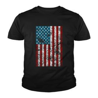 Retro Style 4Th July Usa Patriotic Distressed America Flag Gift Youth T-shirt - Monsterry