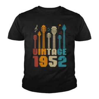 Retro Vintage 1952 Birthday Party Guitarist Guitar Lovers Youth T-shirt - Seseable