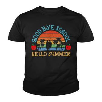 Retro Vintage Students Teachers Good Bye School Hello Summer Youth T-shirt - Thegiftio UK