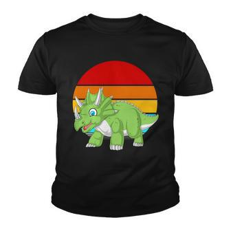 Retro Vintage Triceratops Dinosaur Youth T-shirt - Monsterry