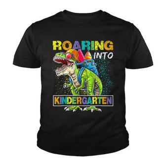 Roaring Into Kindergarten Dinosaur T Rex Back To School Boys Youth T-shirt - Thegiftio UK
