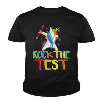 Rock The Test Shirt Test Day Teacher Testing Squad Unicorn Youth T-shirt - Seseable