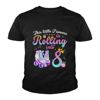 Roller Skate 8Th Birthday Shirt 8 Year Old Girl Party Outfit Youth T-shirt - Monsterry DE