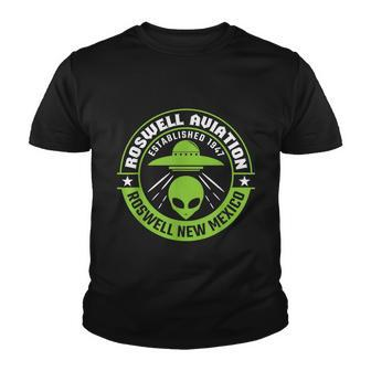 Roswell Aviation Established 1947 Roswell Alien Tshirt Youth T-shirt - Monsterry
