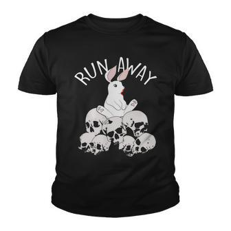 Run Away Bloody Bunny Skeleton Youth T-shirt - Monsterry AU