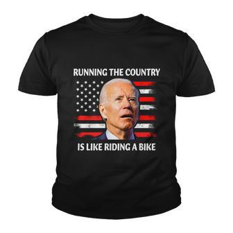 Running The Country Is Like Riding A Bike Joe Biden Youth T-shirt - Monsterry