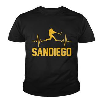 San Diego Baseball Player Heartbeat Youth T-shirt - Monsterry AU