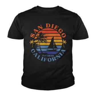 San Diego California Beach Sailboat Summer Vacation Vintage Youth T-shirt - Thegiftio UK