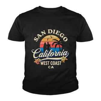 San Diego California Beach Surf Summer Vacation Vintage V3 Youth T-shirt - Seseable