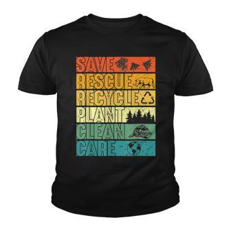 Save Bees Rescue Animals Plant Trees Clean Seas Care Planet Youth T-shirt - Thegiftio UK
