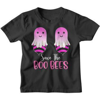 Save The Boobees Boo Bees Breast Cancer Awareness Halloween Youth T-shirt - Thegiftio UK