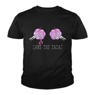 Save The Tatas Halloween Breast Cancer Awareness Youth T-shirt - Thegiftio UK