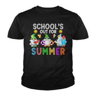 Schools Out For Summer Gnome Last Day Of School Kid Boy Girl Youth T-shirt - Seseable