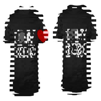 Sibling Quote I Love My Big Bro Heart Brother Youth T-shirt - Thegiftio