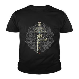 Skeleton Yoga V2 Youth T-shirt - Monsterry