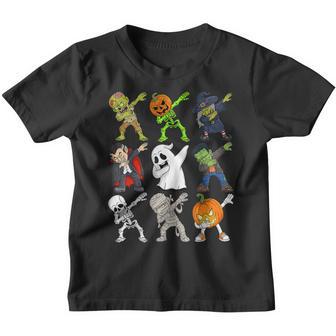 Skeleton Zombie Dabbing Halloween Scary Pumpkin Vampire Boys Youth T-shirt - Thegiftio UK