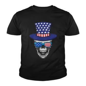 Skull 4Th Of July Uncle Sam Us Graphic Plus Size Shirt For Men Women Family Boy Youth T-shirt - Monsterry UK