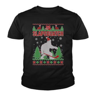 Slapsquatch Ugly Christmas Sweater Bigfoot Youth T-shirt - Monsterry UK