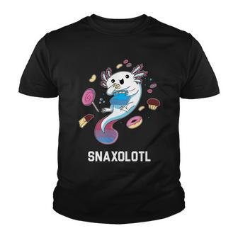 Snaxolotl Axolotl Donuts Cupcakes Candy Junk Food Youth T-shirt - Monsterry