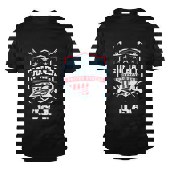 Softball Usa Support The Team Usa Flag Youth T-shirt - Monsterry