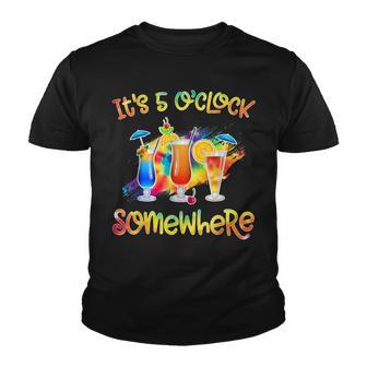 Somewhere Drinking Cocktail Hello Summer Beach Tie Dye Youth T-shirt - Thegiftio UK