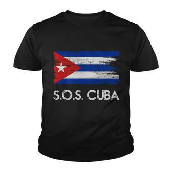 Sos Cuba Distressed Flag Tshirt Youth T-shirt - Monsterry UK
