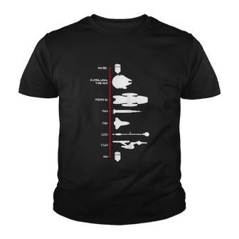 Spaceship Timeline Science Fiction Rocket Youth T-shirt - Monsterry CA