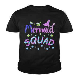 Squad Of The Birthday Mermaid Family Matching Party Squad Youth T-shirt - Seseable
