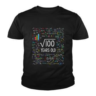 Square Root Of 100 10Th Birthday 10 Year Old Gifts Math Bday Tshirt Youth T-shirt - Monsterry