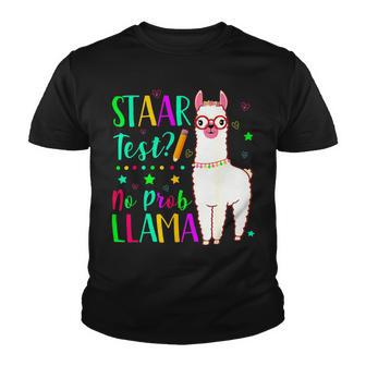 Staar No Prob Llama Funny Teacher Exam Testing Test Day Kids Youth T-shirt - Seseable