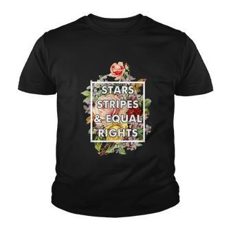 Stars Stripes And Equal Rights 4Th Of July Womens Rights Floral Youth T-shirt - Monsterry