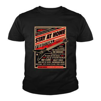 Stay At Home Festival Concert Poster Quarantine Tshirt Youth T-shirt - Monsterry