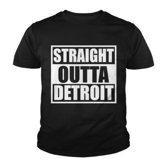 Striaght Outta Detroit Michigan Tshirt Youth T-shirt - Monsterry DE