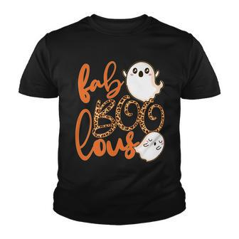 Stylish Leopard Halloween Fab-Boo-Lous Ghost Tshirt Youth T-shirt - Monsterry