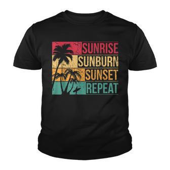 Summer Beach Vacation & Sunrise Sunburn Sunset Repeat V2 Youth T-shirt - Thegiftio UK