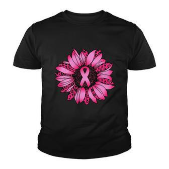 Sunflower Pink Ribbon Breast Cancer Awareness V5 Youth T-shirt - Thegiftio UK