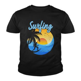 Sunset Surfing Summer Vacation Surf Youth T-shirt - Monsterry UK