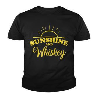 Sunshine And Whiskey Retro Summer Youth T-shirt - Monsterry