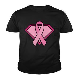 Super Breast Cancer Superhero Tshirt Youth T-shirt - Monsterry
