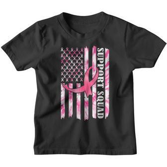 Support Squad American Usa Flag Pink Ribbon Breast Cancer V2 Youth T-shirt - Thegiftio UK