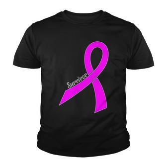 Survivor Breast Cancer Ribbon Tshirt Youth T-shirt - Monsterry
