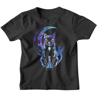 Tarot Card Crescent Moon And Mystical Cat Halloween V2 Youth T-shirt - Thegiftio UK