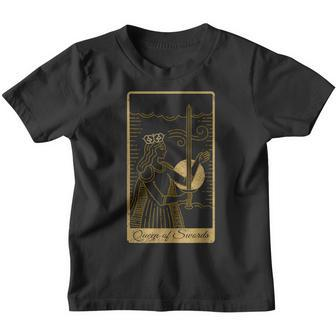 Tarot Card - Queen Of Swords - Occult Gothic Halloween Youth T-shirt - Thegiftio UK