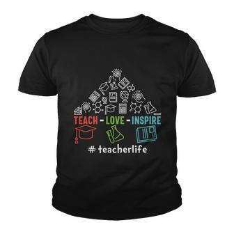 Teach Love Inspire Teacher Life Graphic Plus Size Shirt For Teacher Female Male Youth T-shirt - Monsterry UK