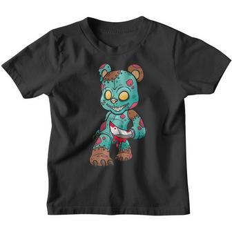 Teddy Bear Zombie Funny Halloween Christmas Scary Youth T-shirt - Thegiftio UK