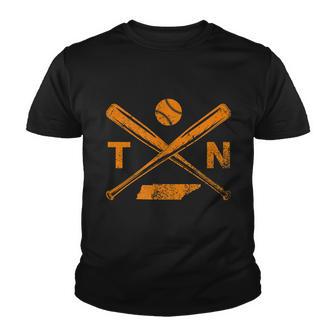 Tennessee Baseball Bats & Ball Classic Baseball Player Youth T-shirt - Thegiftio UK