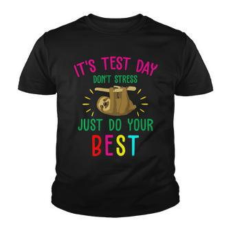 Test Day Sloth Funny School Professor Teacher Testing Squad Youth T-shirt - Seseable
